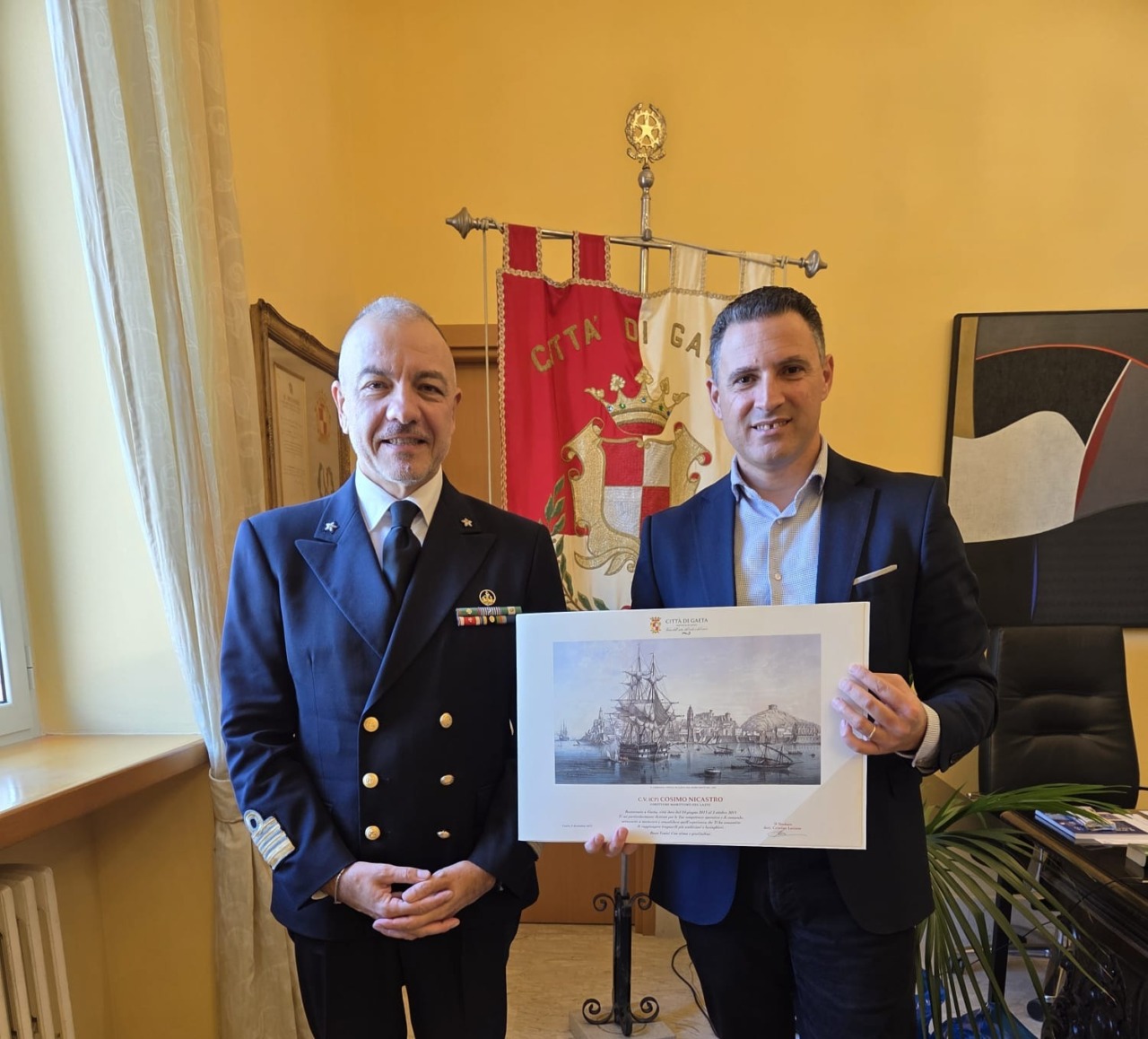 Il Capitano Cosimo Nicastro incontra il Sindaco Cristian Leccese a Gaeta