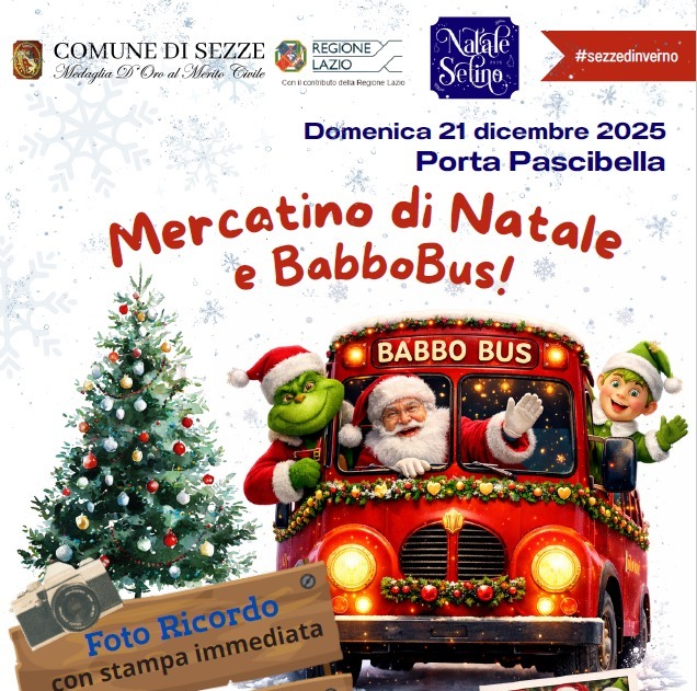 Il programma del “Mercatino di Natale e BabboBus”