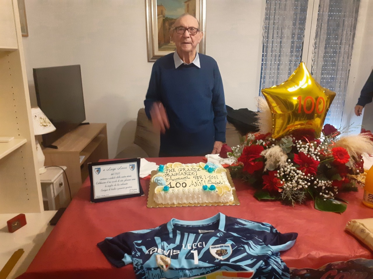 Luigi Lecci compie 100 anni: celebrazione per l’ex portiere della Di Biagio