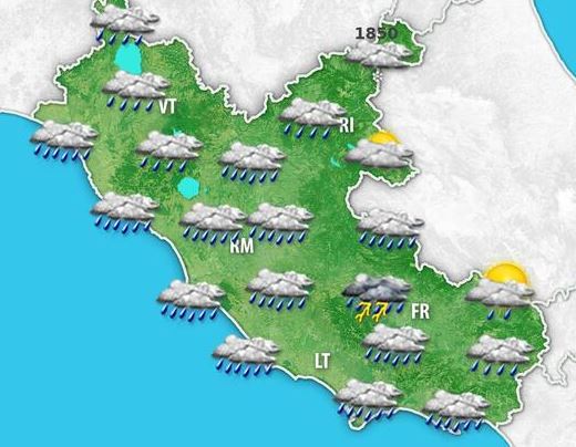 Previsioni meteo avverse: allerta gialla per Latina e Frosinone