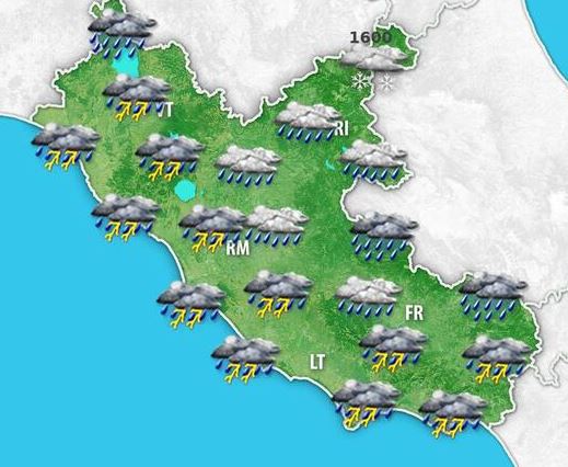 Allerta arancione per maltempo in provincia di Latina e Frosinone