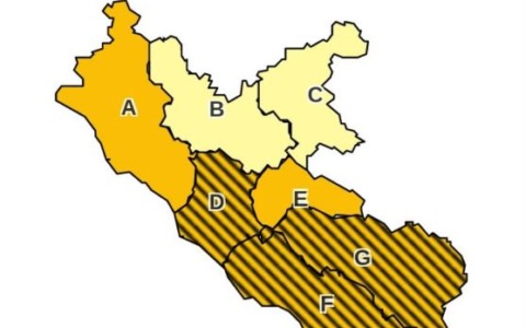Allerta arancione per maltempo nelle province di Latina e Frosinone