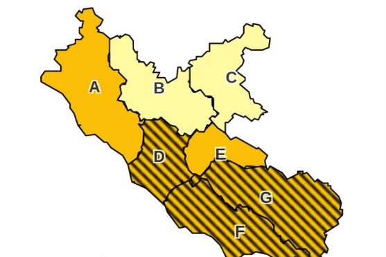 Allerta arancione per maltempo nelle province di Latina e Frosinone