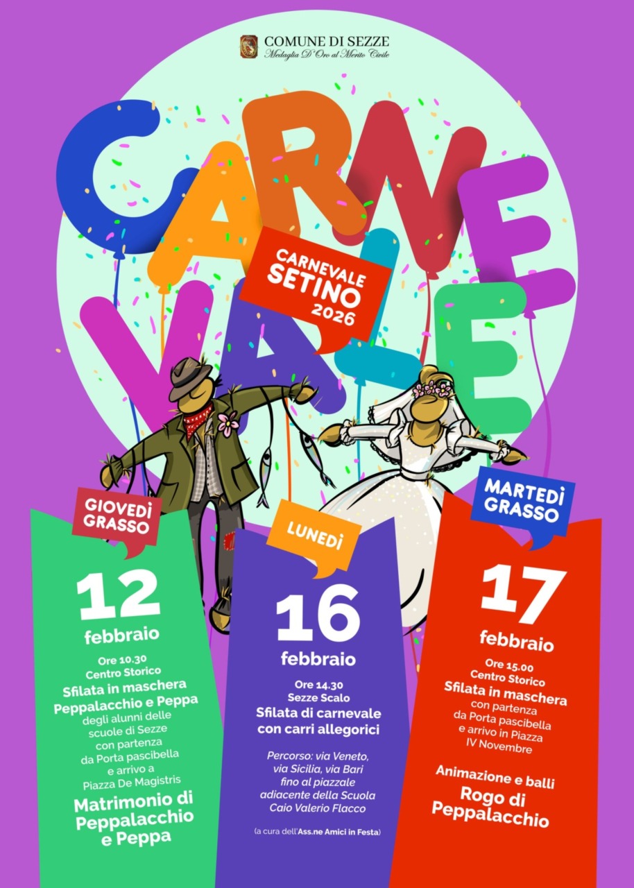 Il Carnevale torna a Sezze: sfilate, tradizioni e il rogo di Peppalacchio