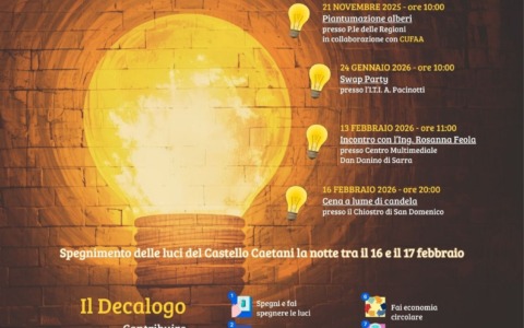 Il Castello di Fondi si spegne per la Giornata del Risparmio Energetico