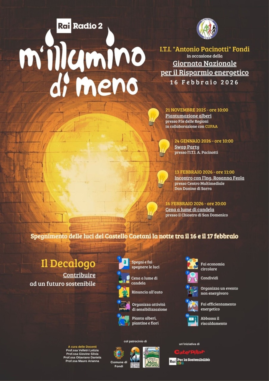 Il Castello di Fondi si spegne per la Giornata del Risparmio Energetico