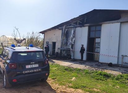 Falegnameria in fiamme: l’intervento dei Carabinieri