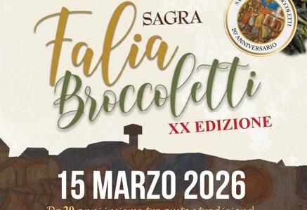 La XX edizione della Sagra della Falia e Broccoletti si svolgerà il 15 marzo a Priverno