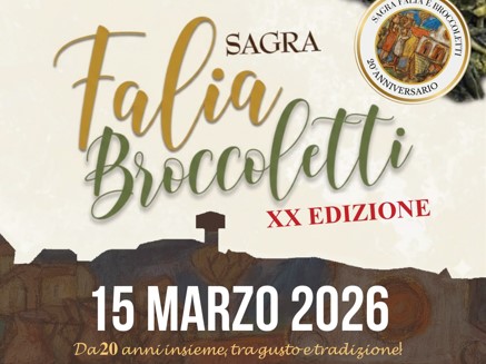La XX edizione della Sagra della Falia e Broccoletti si svolgerà il 15 marzo a Priverno