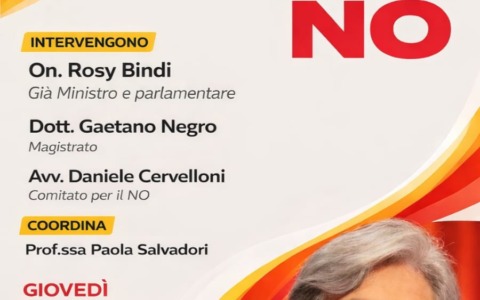 Referendum: Rosy Bindi sostiene il “no”. Domani incontro all’Hotel Palace
