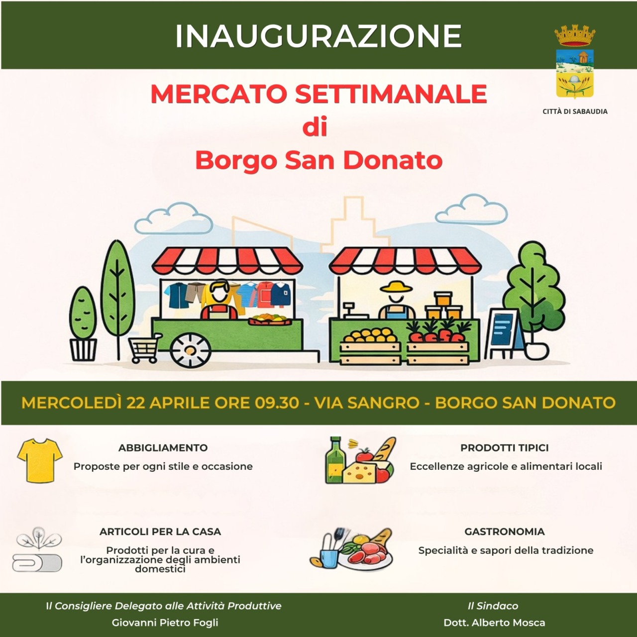 Arriva il mercato settimanale a San Donato da mercoledì prossimo