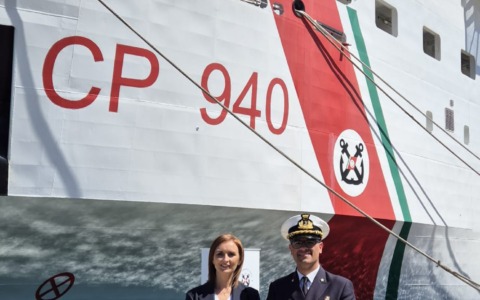 Elena Palazzo a bordo della Nave Dattilo per la Giornata del Mare