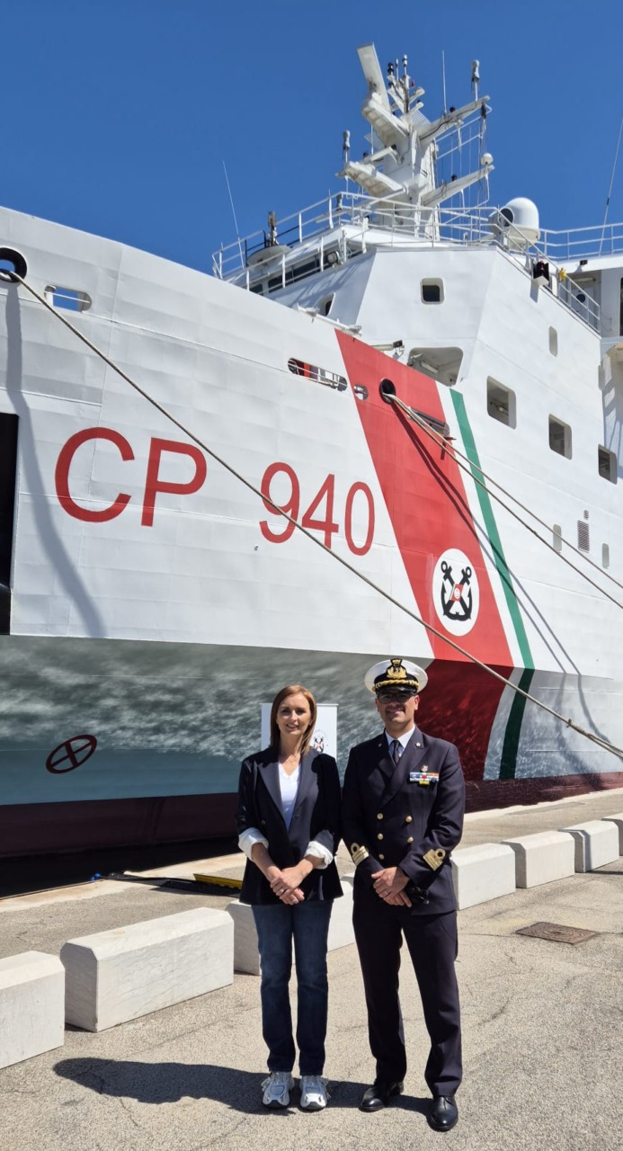 Elena Palazzo a bordo della Nave Dattilo per la Giornata del Mare