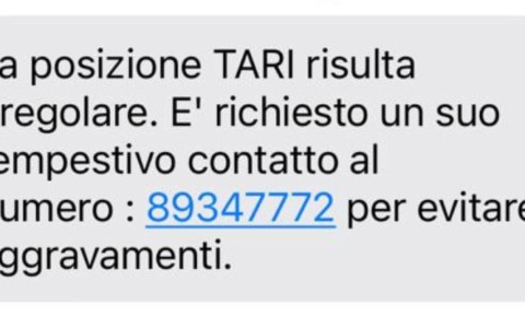 Truffa della Tari: SMS ingannevoli segnalano irregolarità false