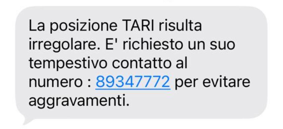 Truffa della Tari: SMS ingannevoli segnalano irregolarità false